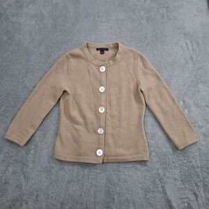 VTG 2004 Banana Republic Soft Tan Angora Lambswool Cardigan Sweater Womens‎ S